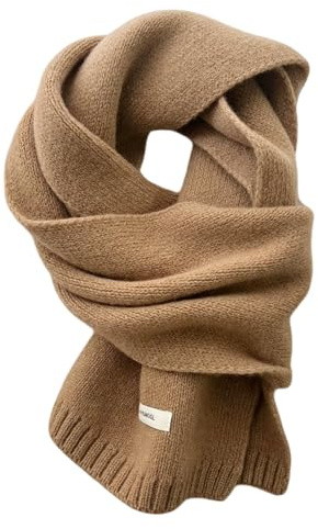 Generisch Winterschal Wollschal Weiche Warm Strickschal - 100% Wolle - Herbst Winter Einfarbig Gestrickter Schal Vielseitiger Kaschmir-Halsschal für Damen Herren, 160 x 20 cm