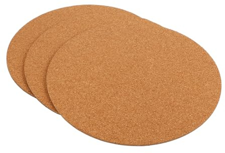 VILLCASE Sottobicchiere in Sughero per Piante da Giardino 3 Pezzi Ø250mm Sottovaso per Piante Leggero Resistente Protegge Mobili e Pavimenti