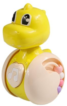 Garende Dinosaur Wobble Toy Crawling Toy Developmental for 0-3 Years, Yellow