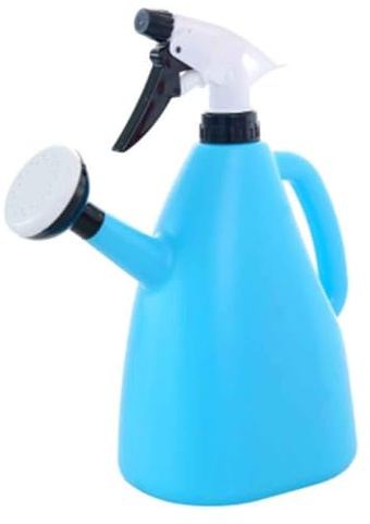 Vilgftyiet Annaffiatoio a pressione regolabile per piante da giardino da interno, 1 l, in plastica, design a prova di perdite e manico ergonomico, blu