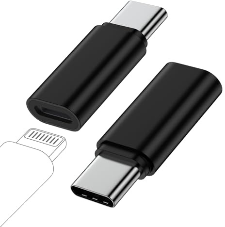 Lightning to usb c adapter (2 Pack), Lightning to type c adapter for iPhone 17 16 15 Pro Max Plus, Galaxy, iPad, iphone to usb c converter ONLY for Charging/Data Transfer- NOT for Earphone/Audio/OTG