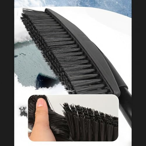 HEIBTENY Pala da neve telescopica in acciaio inox e raschietto per ghiaccio con testa rotante staccabile, manico estensibile per SUV, camion, rimozione neve e ghiaccio (argento)