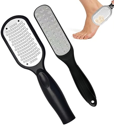2 lime per piedi, raschietto per piedi con rimozione della pelle morta per piedi, grattugia in acciaio inox e lime per piedi a doppia faccia per pelle dura, per pedicure disordine, raschietto per