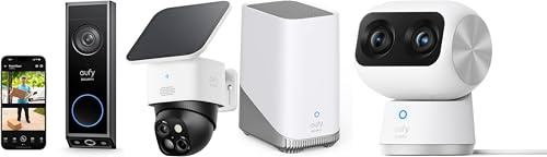 eufy Security S380 HomeBase, Indoor Cam S350 and Video Doorbell E340 Dual Cameras SoloCam S340 Dual Cameras Solar Security Camera Outdoor Wireless