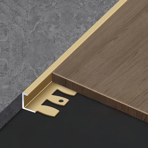 Coayuou Nez De Marche Carrelage en C 90cm* 3 Pièces Plinthe Aluminium Flexible Baguette De Carrelage pour Protéger Les Coins De Carrelage, Facile À Poser Et Très Résistant(Bronze,12mm)