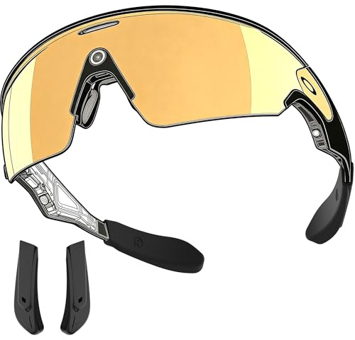 HiBloks Poignée d'oreille pour lunettes Oakley Meta Vanguard Smart Glass | Coussinets d'oreille en silicone antidérapant compatibles avec Oakley Meta Vanguard, convient pour le sport et le quotidien