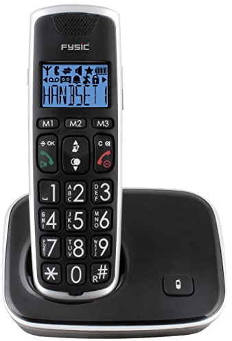 FX-6000 Schnurloses Festnetztelefon - extra große Tasten, einfache Bedienung, Klingelblitzlicht, Klingelton sehr laut einstellbar - Ideal für Senioren geeignet