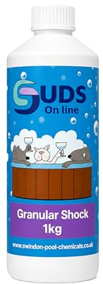 SUDS-ONLINE Shock Chlorine Granules 1KG – Fast-Acting Pool & Hot Tub Sanitiser – Stabilised Spa Chlorine Shock Treatment for Swimming Pools, Spas & Inflatable Pools