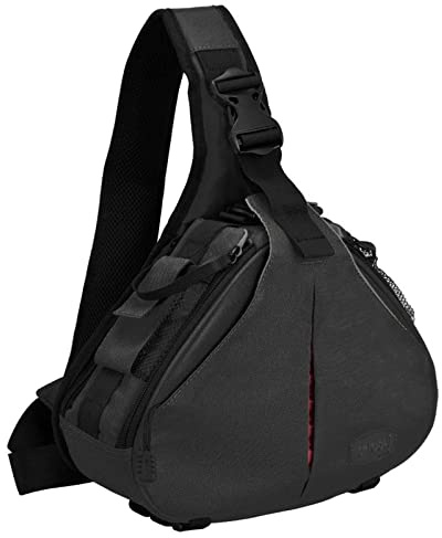 CADeN DSLR kameraväska vattentät stöldsäker axel messenger ryggsäck kameraväska sele crossbody triangel väska fodral., K1svart
