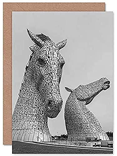 Fine Art Prints Kelpies Horse Sculptures Falkirk Scotland Greetings Card