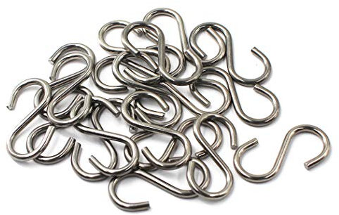 Flomore Lot de 20 crochets M4 en forme de S en acier inoxydable 304 pour suspendre manteaux, serviettes, plantes