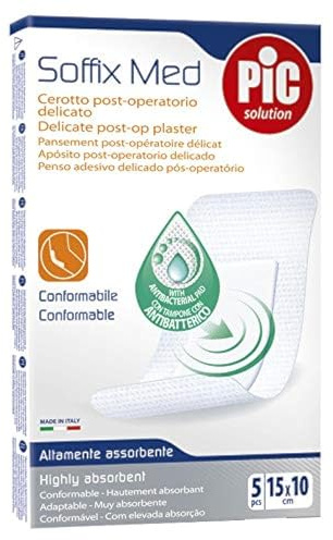 Pic Soffix Med Cerotto Post Operatorio Delicato In TNT 15X10 cm 5 Pezzi