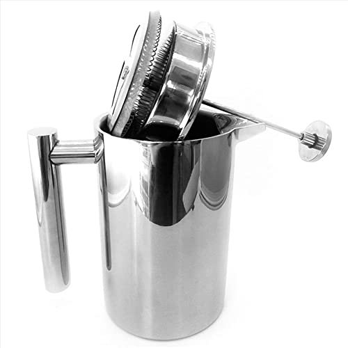 Cafetière à piston à double paroi résistante à la chaleur en acier inoxydable isotherme (350 ml)