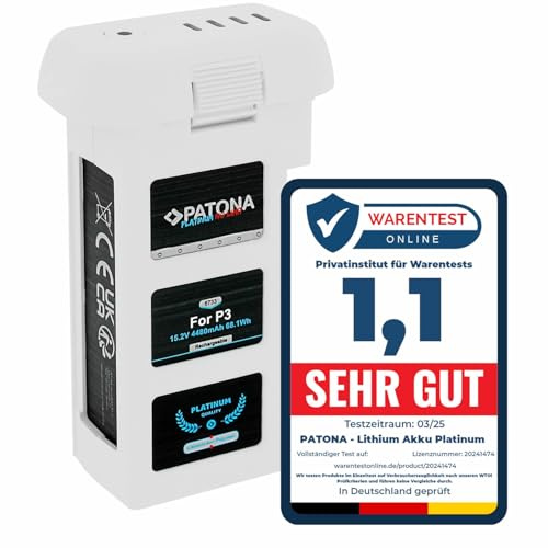 PATONA Platinum Akku kompatibel mit DJI Phantom 3 Drohnen, 4480mAh 15,2V Intelligent Flight Battery 100% kompatibel mit Original Akkus CP.PT.000397 DJP3BDC PH3-4480 PHA-3