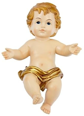 DRW Jesuskind aus handbemalter Kunstharz, 16 cm