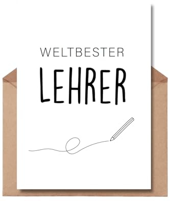 The Life Barn Postkarte mit Umschlag Weltbester Lehrer Dankeskarte Schulzeit Schule
