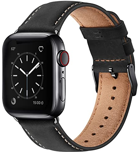 WFEAGL Lederarmband Kompatibel Apple Watch Armband 49mm 44mm 45mm 42mm(Series 3/2/1) 46mm(Series 11 10),Echtes Lederband Ersatzarmband für Herren Damen für iWatch Series Ultra SE 11 10 9 8 7 6 5 4 | Vintage, Business