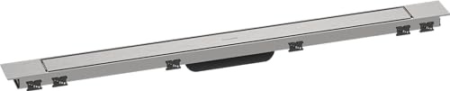 hansgrohe 56216800 RainDrain Match Plus 900 med höj- och sänkbar ram färdigset duschränna, borstat rostfritt stål, 90 cm