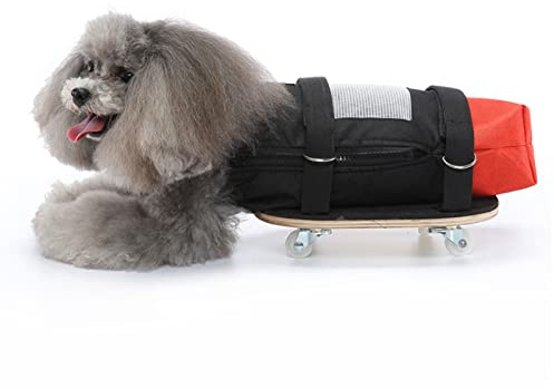 Dog Walking Scooter, Breathable Oxford Fabric Pet Drag Bag Scooter Stable Pet Wheelchair for Old Disabled Dogs, Pet Scooter Wheelchair (M(Suitable for 4‑6kg/8.8‑13.2lb))