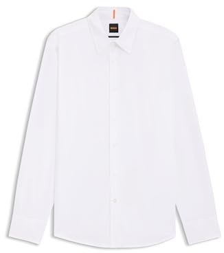 BOSS Hommes Relegant 6 Chemise Regular en Popeline de Coton avec Logo brodé
