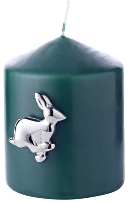 EDZARD 4er Set Kerzenpin Hase (Höhe 4 cm), Aluminium vernickelt, Kerzenstecker, Kerzenverzierung, Deko für Ostern, Osterdeko, Osterhase