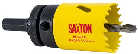 Saxton HSS Hole Saw Cutter M42 Bi-Metal 8% Cobalt Heavy Duty + Arbor (14mm – 230mm) (32mm + Arbor)