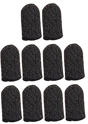 Mikinona 10 Stück Nylon Fingerschutzhüllen für Mobiltelefon Spiele Atmungsaktiv Schweißabweisend Touchscreen Kompatibel mit Lange Fingerlose Handschuhe