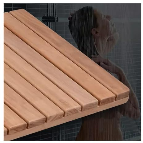 QWEASDF Caillebotis en Bambou, Tapis Bois Bambou caillebotis Douche Bain, Tapis de Bain rectangulaire en Bois， résistant à l'humidité，antidérapant, hygiénique，Personnalisable(W30xL30cm/W12xL12in)