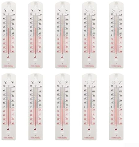 Lot de 10 thermomètres muraux pour maison, bureau, jardin, intérieur et extérieur, lecture précise