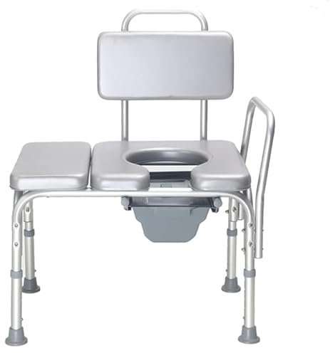 QJWM Commode Chair Shower Chair Shower Bench For Bathtub Adjustable Transfer Bench With Arms And Backrest For Elderly A