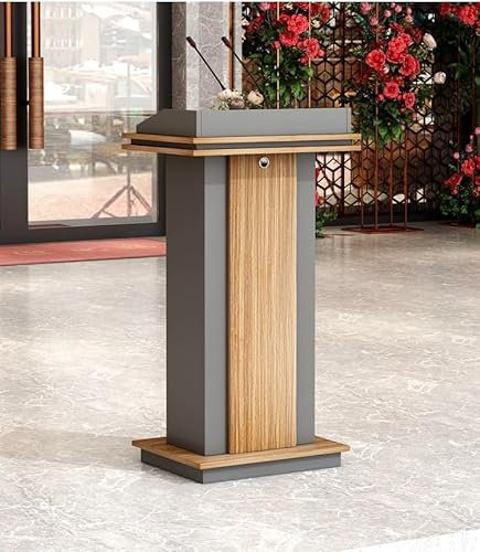 Podiumständer für Klassenzimmer, Kirche Kanzel, Kanzel für Kirchen - Moderne Rednerpult für Büro, Schule, Bühne - Umweltfreundliches Holz - Tragbarer Podium Schreibtisch Hostess Stand für Konzert