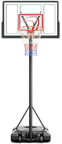 TONBUX Adjustable Basketball Hoop Outdoor 10FT, Basketball Portable Hoops & Goals, 44 Inch Backboard, for Kids, Youth, and Adults in The Backyard, Driveway