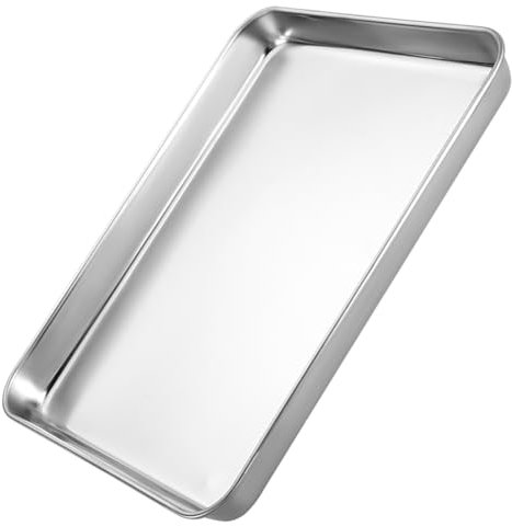 Teglia da forno rettangolare in acciaio inox antiaderente, resistente al calore, per arrostire e cuocere in forno, durevole e resistente, 60 x 40 x 3 cm