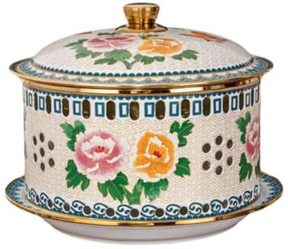 OYWEHECE Cloisonne cuivre Chaud Vintage Chinois Traditionnel célibataire Traditionnel Small Pot de cuivre Pékin Petite Vache Chaude,B,28CM