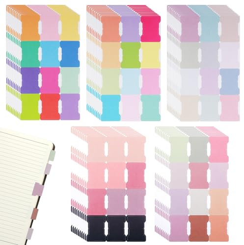 GEEHUA Lot de 25 feuilles/300 marqueurs autocollants, onglets d'index, intercalaires, intercalaires, onglets de préhension, fiches de notes, notes adhésives, pastel, planificateur mensuel, marqueur de