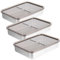 LDXDRU 3 Pack 20 x 15 x 5cm Stainless Steel Food Containers with Lids, 900ml / 31oz Meal Prep Containers, Leakproof Fridge Storage Boxes Snack Container for Kitchen Travel Picnic Camping