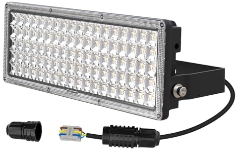 SUFUYA 100W LED Strahler Außen, LED Flutlicht mit Abzweigdosen Wasserdicht | 14000LM 3000K, Flimmerfrei, IP67 Wasserfest, 10KV Schutz. Strapazierfähig, 180° einstellbarer Scheinwerfer für Garage, Hof