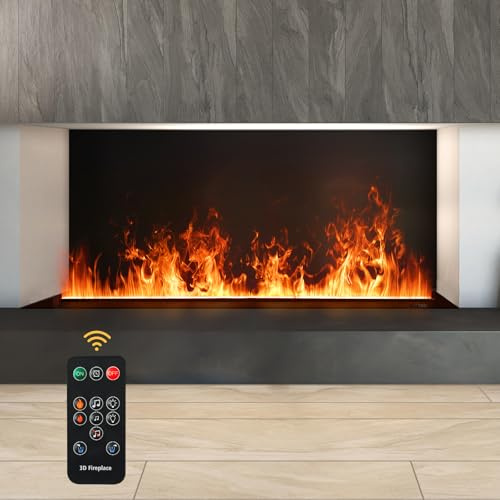 LIMERRI Wasserdampf-Kamin 3D-Flamme 120cm,Keine Hitze | 3D Wasserdampf-Effekt, Für Schlafzimmer, Wohnzimmer, Heimdekor, Haustierfreundlich, Befeuchtung, Einfache Nachfüllung