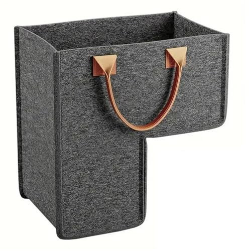 NJIEzhao Cesta para Escaleras Organizador de Almacenamiento for escaleras en Forma de L, Cesta de Fieltro for Guardar escaleras, Organizador for escalones de Escalera