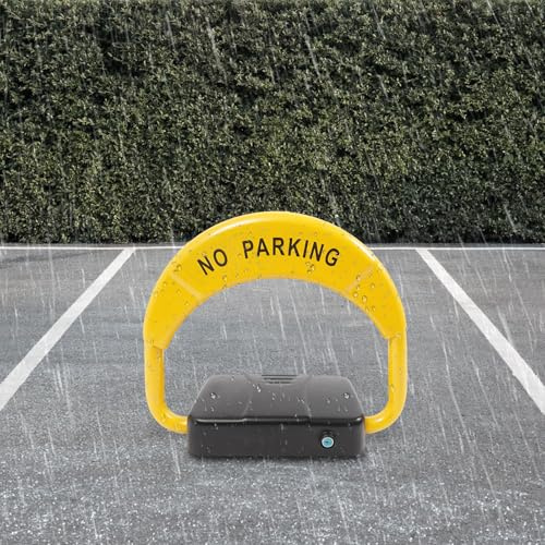 Kaichenyt Parkplatzsperre, Bodenhalterung Parkraumschloss mit Fernbedienungen Wasserdichtigkeitsgrad IPX6 für Bahnhöfe Schwarz, Gelb