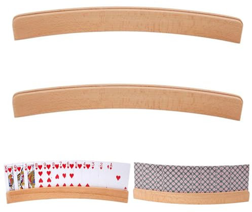 AONAYO 2 Stück Kartenhalter Kinder,Kartenhalter Holz,Kartenständer Holz,33cm Spielkartenhalter Für Erwachsene Und Kinder Ab 3 Jahren