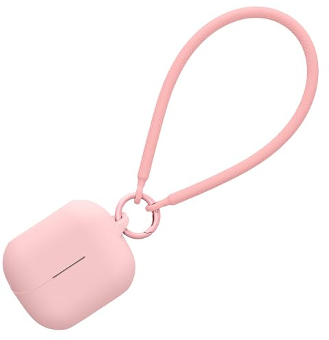 kwmobile Case Compatible with Samsung Galaxy Buds 3 / Galaxy Buds 3 Pro - Silicone Headphones Cover with Hand Strap - Dusty Pink