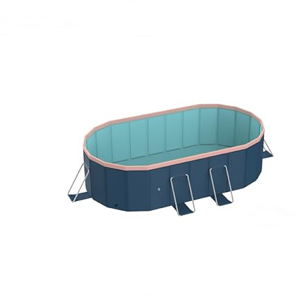 Beuiosda Foldable Pool, 2.1m Oval PVC Non Inflatable Pools for Kids and Adults, Piscinas Grandes Familiares para Patios, Foldable Dog Pool Swimming Pool, Portable Swimming Pools