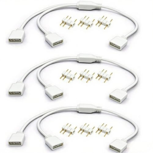 RUNCCI-YUN 3Pcs 5V 3 polig ARGB Verlängerungskabel,1 auf 2 Shunt Kabel mit 3P Stecker Buchse zu Buchse ARGB Fan Splitter für Computergehäuse, CPU Kühler und 5V Lüfter(30cm,Weiß)