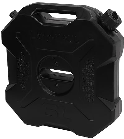 Tbest Tanque de Gran Capacidad 6L 1.6 Galones Contenedor de Gasolina de Gas Negro ABS para Motocicleta para Automóvil UTV ATV Off Road Vehicle (con Soporte)