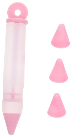 WEKADRIN Penna in Silicone Per Decorare Torte e Dolci 4 Beccucci Multipli, Set Per Pasticceria Fai Da Te, Scrivere Cioccolato e Crema Su Biscotti e Dessert, Accessori Decorazione Cucina Color Rosa