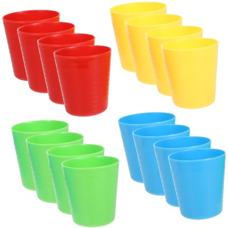 SUPVOX 16 Pièces Gobelets Plastique Colorés Gobelets Empilables pour Garçon Fille Tasses à Eau et Occasions Spéciales