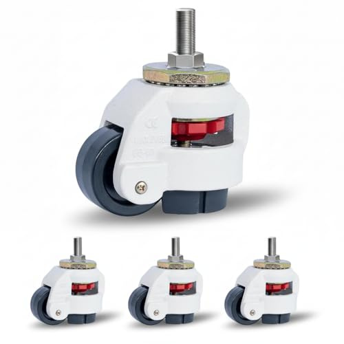 Ruedas giratorias para cargas pesadas, ruedas giratorias, altura regulable, para banco de trabajo, M10, ruedas para muebles retráctiles, juego de 4 ruedas industriales, ruedas de carga pesada