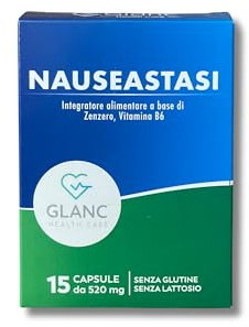 Náuseastasa | Suplemento dietético con jengibre y vitamina B6 | 15 cápsulas de 520 mg | Sin gluten ni lactosa | contrarresta las náuseas y los vómitos | Ayuda a la Digestión