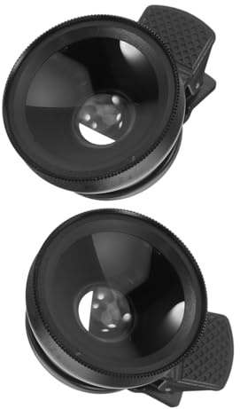 Handy Kamera Objektiv 2 Stück aus Legierung und Optischem Glas | Weitwinkel Makro Aufsatz, Schwarz, Universelle Clip Befestigung, für Vlogging und Fotografie